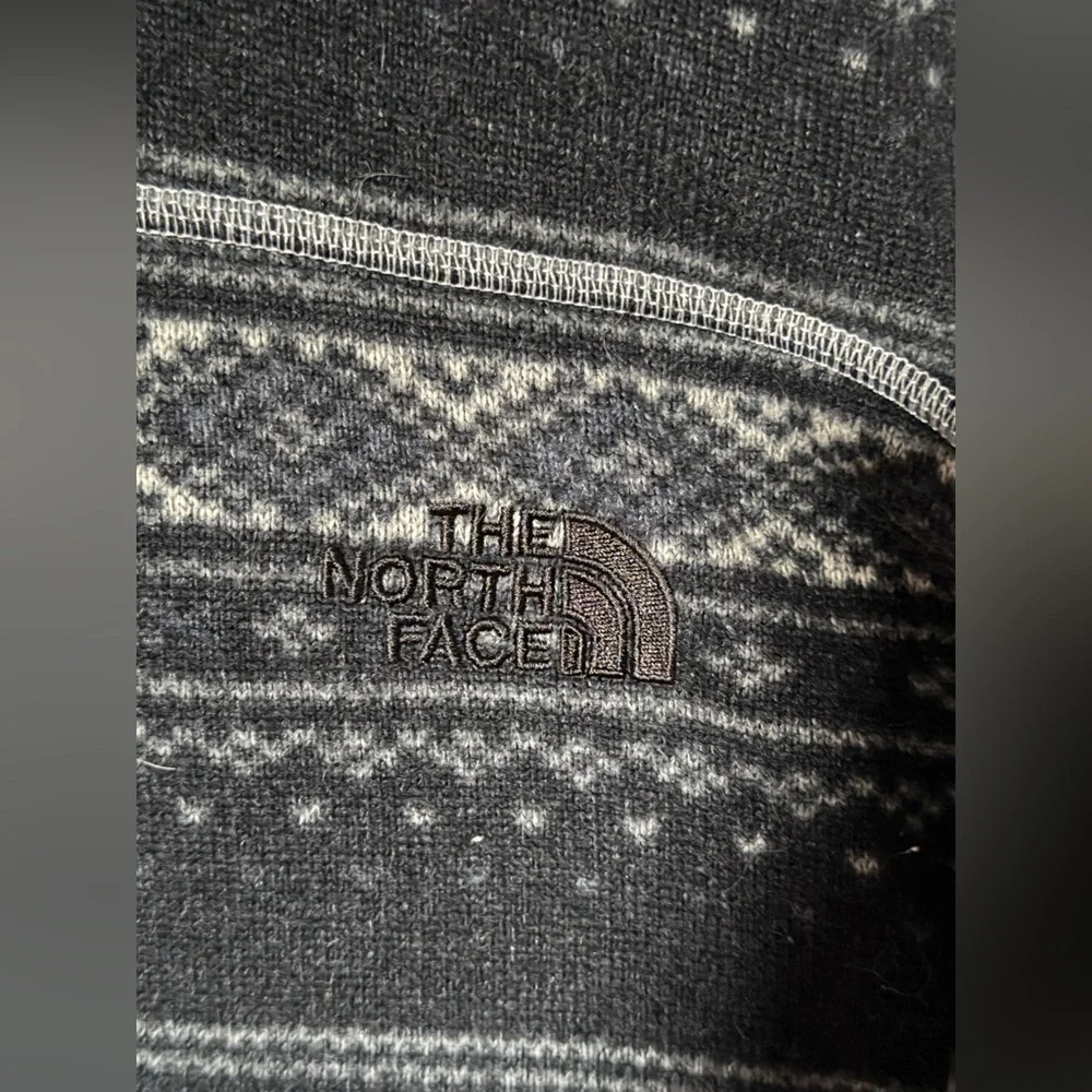 Men’s The North Face Fleece Quarter Zip Sweater w. Geometric Design - Black - XL
